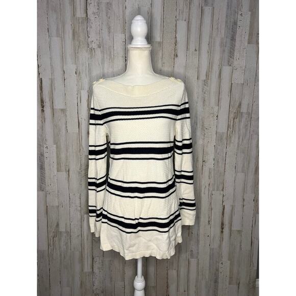 Talbots Women's Striped Sweater Large Multicolor Boat Neck Long Sleeve Casual - Picture 3 of 8